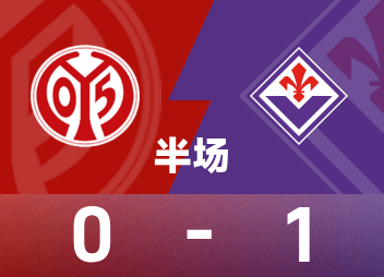 欧协联半场：索姆破门，美因茨0-1佛罗伦萨